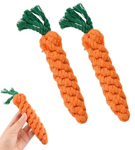 XIWUPO Hundespielzeug Möhre, Hundespielzeug Karotte, Hunde Tau Spielzeug, Ostergeschenk Für Hunde, Ostergeschenk Für Hund, Hund Ostern, Ostern Hundespielzeug, Für Kleine Mittelgroßen Hund,2 Stück