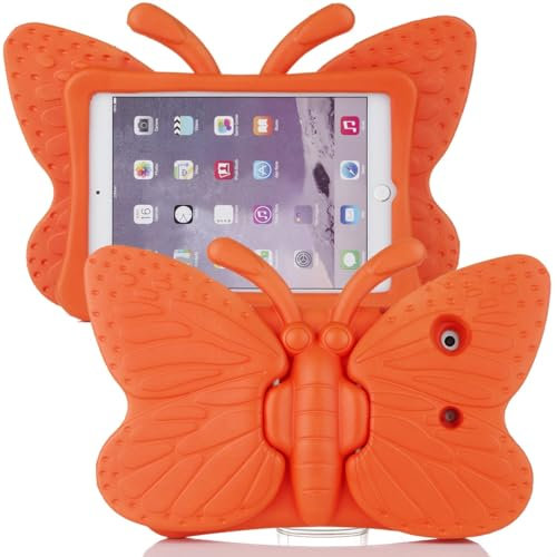 Funda resistente bonita funda de mariposa compatible con iPad 2/3/4 de 9.7 pulgadas versión 2011/2012, EVA a prueba de golpes, funda protectora resistente compatible con niños funda segura para niños