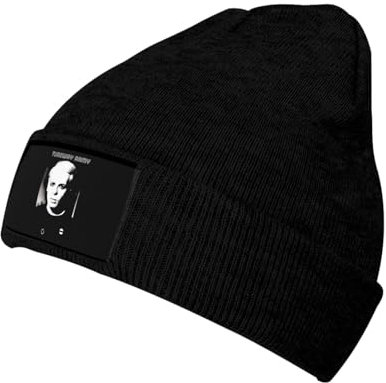 QUBEV Gary Musiker Numan Beanie mütze Herren Winter Warme wintermütze Weiche Schwarz Strickmütze Geschenk für Herren Damen