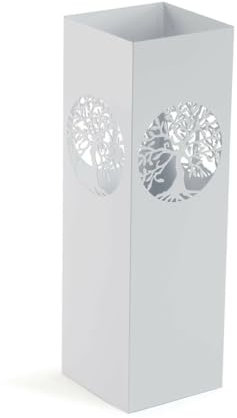 Versa Portaombrelli Albero della Vita Bianco Metallo Ferro 15 x 49 x 15 cm