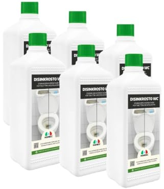 MARBEC Disinkrosto WC® 1LTx6STCK | Gel-Entkalker, entfernt hartnäckigen Kalk, verbessert Hygiene und Abflussfunktion, einfach anzuwenden.