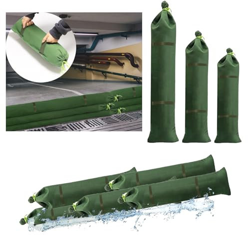 Estresen 2 sacchi di sabbia con maniglie per protezione contro le inondazioni 90x20cm Barriera antinondazione in tela per casa negozio garage giardino
