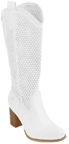 Toocool Scarpe donna stivali estivi traforati primaverili tacco comodo G-627 [37,bianco]