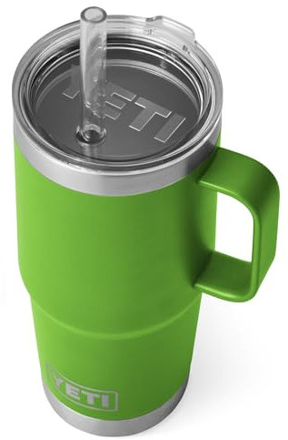 YETI Rambler Straw Mug, Stainless Steel Vacuum Insulated Mug with Stronghold Lid, Canopy Green, 25 oz (739 ml)