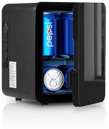 TUKAILAi Mini Fridge 4L Portable Compact Fridge, AC/DC Power Quiet Cooler & Warmer for Skincare Food Drinks, Small Fridges Low Noise Quite for Bedroom Car Office Travel (Full Black)