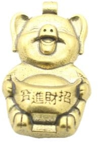 Vintage Messing Schwein Anhänger Anhänger Kupfer Barren Schwein dekorative Dekoration Messing Retro