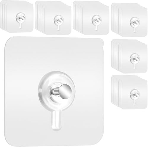 30 Pezzi Appendi Quadri Senza Chiodi Ganci Adesivi per Quadri Ganci per Quadri Muro Chiodi Adesivi per Quadri Muro Appendi Quadri Adesivi Trasparenti per Appendere Foto, Dipinti, Cappelli