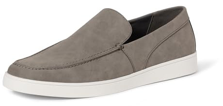 Amazon Essentials Zapatillas Tipo mocasín sin Cordones Hombre, Gris Efecto Ante, 39.5 EU