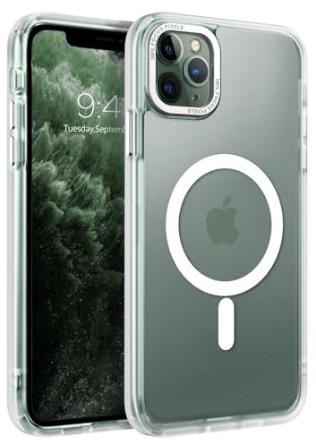 GaoBao Magnetic Designed for iPhone 11 Pro Max Case, Slim 11 Pro Max Case [Compatible with MagSafe] Classic Shockproof Translucent Matte Protective Case Cover for iPhone 11 Pro Max 6.5, Matte White
