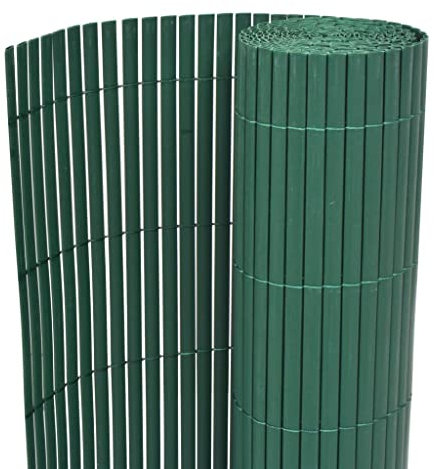 staketenzaun hoch,zaun garten,Gartenzaun Doppelseitig PVC 90×500 cm GrünGeeignet für Gärten, Zäune, Ästhetik