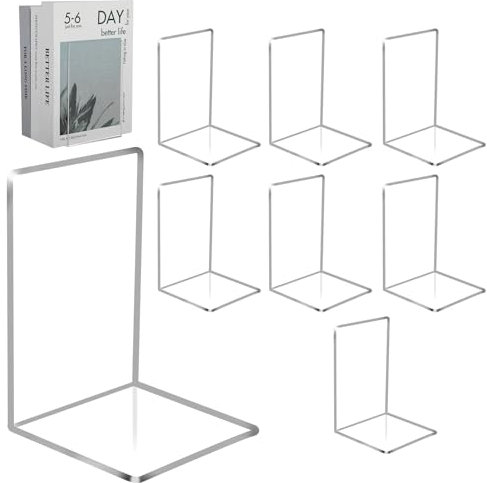 Buchstütze - 8 Stück Bücherstütze aus Acryl - Transparente Buchstützen - Buchstützen-Set - geeignet für Schule, Zuhause, Büro und Bibliothek