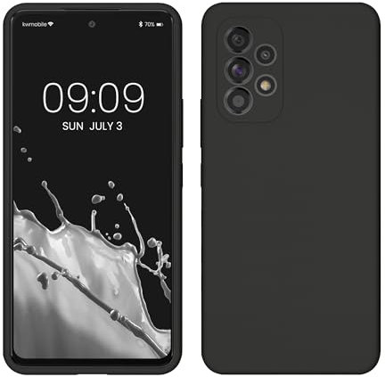 kwmobile Hülle kompatibel mit Samsung Galaxy A53 5G Hülle - Silikon Handy Case - Handyhülle weiche Oberfläche - kabelloses Laden - Dunkelgrau