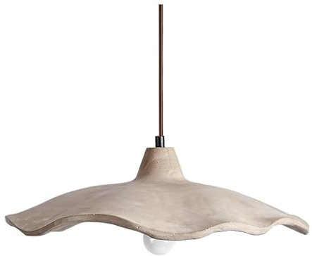 WOYHZXT Concrete Lotus Flower Pendant Light Fixture Grey Cement Ceiling Hanging Lights Mid Century Modern Lighting Bedroom Chandelier Lamps for Nightstand Bedside Kitchen Island Dining Room