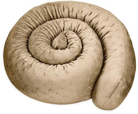 Totsy Baby Boudin de Porte Isolant Froid 400 cm – Bas de Porte et fenêtre Coupe-Vent décoratif Idéal pour entrée Maison fenêtres et Coussin pour Chambre Enfant Minky Beige