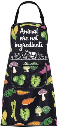 BNQL Vegan Apron Vegan Lovers Gifts Vegan Gift Animals Are My Friends Animal Are Not Ingredients Vegetarian Apron Vegan Chef Apron