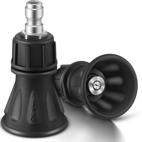 Dreyoo 2 Pack 40 Degree Pressure Washer Nozzle Guard with 4.0 Orifice, Durable Stainless Steel Pressure Washer Nozzle with Rubberized Protecting Guard, 1/4 Quick Connect, High Efficiency Cleaning