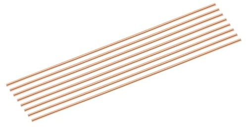 QUARKZMAN 8 Stück Rundstab 3mm Durchmesser 330mm Länge Massiver Kupferstab Drehbankstange für DIY Metallhandwerk Metallbearbeitung Hobbys