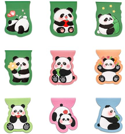 CEJAS 9 Stück Lesezeichen Magnetisch, Lesezeichen Kinder, Niedlicher Panda Magnetisches Lesezeichen Für Schüler, Junge, Mädchen, Buchliebhaber(Zufälliger Stil)
