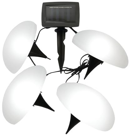 Coopers of Stortford - Set of 4 Solar Pebble Lights - Warm White LEDs - Connected to Single Solar Panel