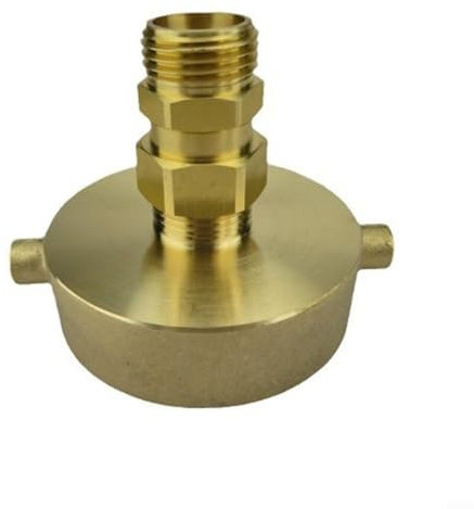 URPIZY Adaptateur de tuyau de pompier, 2-1/2 NST/NH femelle vers 3/4 GHT mâle, raccord d'incendie en laiton pour tuyau d'arrosage, robuste et résistant à la corrosion (adaptateur droit)