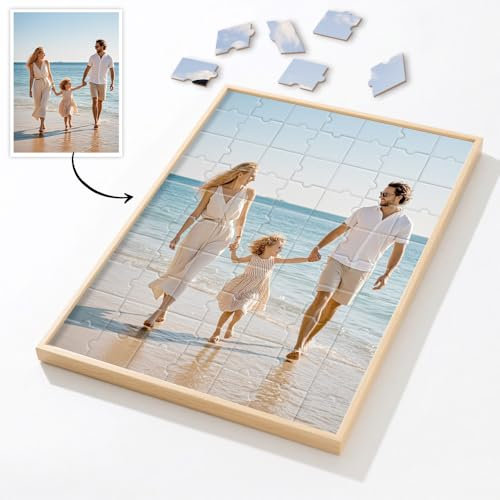 LANZOL Personalised Jigsaw Puzzle Custom Photo with Frame, 35-1500 Pieces Pets, Portraits, Landscapes Image Ideas Gifts for Family Friend Loved (Vertical/Horizontal)