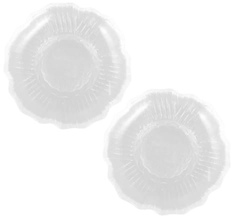 Holibanna 2 Pièces Assiette de Service Verre Transparent Décorative pour Tasses Plat Miniature pour Apéritifs Desserts