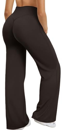 XDSP Yogahose Damen Leggings Schlaghose Hohe Taille Elastische Flared Freizeit Leggings Sporthose Bauchkontrolle Freizeithose Bootcut Legging Workout Bootleg Fitnesshose Jogginghose Jazzpants