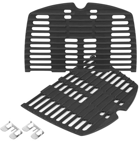 GRISUN Grillrost 32,3 x 21,6 cm (7644) aus Gusseisen für Weber Q100, Q120, Q1000, Q1200, Q1400 Gasgrills, Ersatzteile & Zubehör, 2 Stück