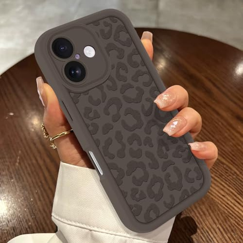 JRIANY für iPhone 17 Leopard Hülle, Weich Dünn Silikon Handyhülle mit Bunt Leoprint Muster Motiv für Frau Mädchen Mann Junge Stoßfest Kratzfest Kameraschutz Schutzhülle Slim Case Cover - Braun