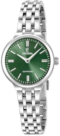 Festina Damenuhr Analog aus Edelstahl 316L | Quarzuhr, Widerstandsfähiges Saphirglas, Wasserdicht 5 ATM, F20744/4, Mademoiselle