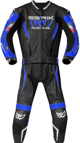 Berik Finthal 2-Teiler Motorrad Lederkombi, schwarz/weiß/blau, 54