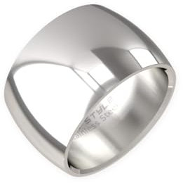 Fly Style Breiter Edelstahl Bandring - Herren Damen Daumenring - Hochwertiger Verlobungs- und Ehering, Ring Grösse:16.2 mm, Oberfläche:12mm Poliert