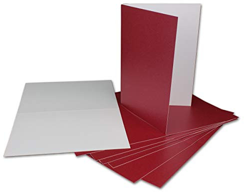 45x Klappkarten blanko mit Umschlag - DIN A6 / C6 Rot matt glänzend - Faltkarten A6 10,5 x 14,7 cm mit Briefumschläge C6 11,5 x 16 cm - Karten Umschlag Set von Glüxx Agent
