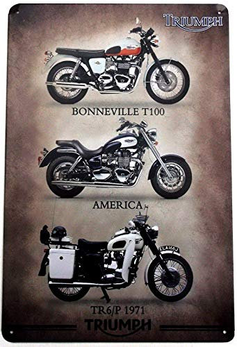 ABLERTRADE Triumph Motorrad-Blechschild Coffee House or Home, 20 x 30 cm