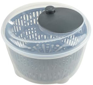 Homéa Salatschleuder, Kunststoff, Durchmesser 25 x Höhe 16 cm, Anthrazit