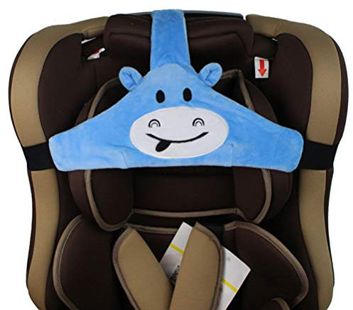 Feelairy Baby Autositz Kopfband, Kindersitz Befestigung Kopfband Einstellbare Baby Kopfstützgurt Kopfstützhalter Sicherheitssitz Befestigungsgurt für Kinder Baby (Blau)