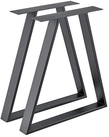 [en.casa] 2X Tischgestell 70x10x72 cm im 2er Set Stahl Metallgestell Stahlgrau