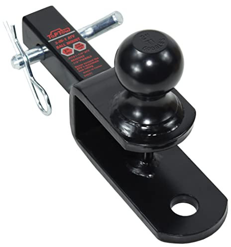 TOPTOW Soportes de bola de remolque para ATV/UTV, bola de 2 pulgadas, pasador de horquilla, se adapta a receptor de 1 1/4 pulgadas