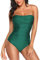 Smismivo Costumi da Bagno Donna Interi Senza Spalline con Controllo della Pancia Push up Costume Intero Donna Imbottito Elegante Curvy Costume da Bagno Intero da Donna Spiaggia Estate Beachwear