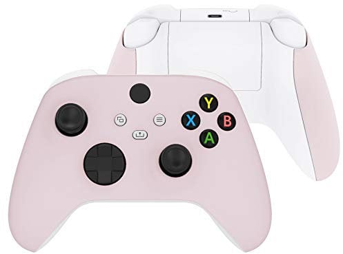 eXtremeRate Case & Griffteil Hülle für Xbox Series X/S, DIY-Ersatz Hülle Case Gehäuse Schale Skin Faceplate Zubehör für Xbox Core Controller(Pink)-KEIN Controller enthalten
