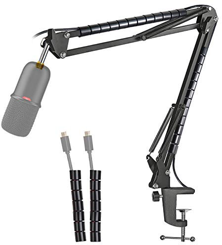 YOUSHARES Brazo Microfono, Boom Arm Soporte Microfono Ajustable HyperX SoloCast - Pie de Microfono de Condensador con Funda de Cable para Streaming y Juegos Hyperx SoloCast