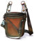 Le'aokuu Herren Echtes Leder Tasche Hüfttasche Beinbeutel Kleines Haken Tasche Messenger Bag B9326 (B9326 Wein)