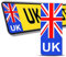 2 x Vinyl UK Badge Car Number Plate Self-adhesive Stickers GB Union Jack Decals QV 9