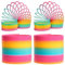 PartyPack 2X Große Regenbogen Spirale Spielzeug, im Box, 6.5 cm Diameter, Regenbogenspirale für Kinder, Treppenläufer Spirale, Fidget Toy für Alt und Jung, Spirale Kinderspielzeug, Rainbow Slinki.