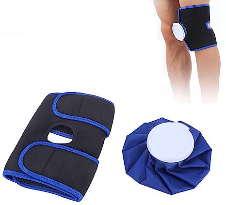 Fascia per ginocchio per terapia del freddo con borsa del ghiaccio, manica di compressione per lesioni da impacco freddo riutilizzabile regolabile in gel per gomito caviglia polpaccio