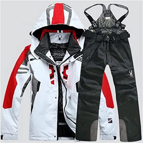 Herren Skibekleidung Anzug Warme Skibekleidung Jacke Und Hose Winddichte Wasserdichte Jacke Ski Snowboardhose Outdoor Warme Kleidung,A,M