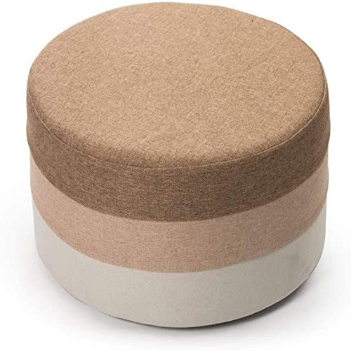 Fußhocker, Aufbewahrungshocker, bunter runder Hocker, gepolsterter Fußstuhl, Flacher, bequemer Sitz, Heimcouchhocker, Fußhocker (Farbe: Lila)