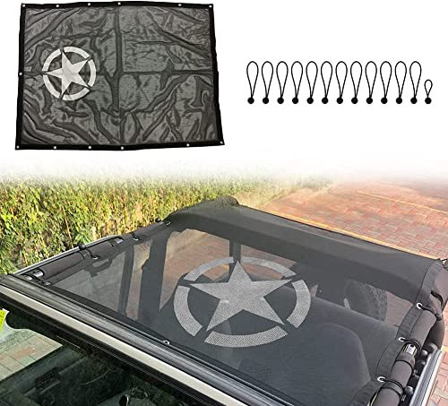 TDHLW Strapazierfähiges Sonnenschutz-Mesh-Bikinioberteil, Netzabdeckung, UV-Schutz für Jeep Wrangler 1987–2006, YJ TJ-Zubehör, 5-Sterne-Stil