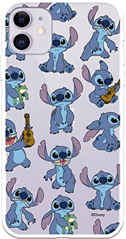 Official iPhone 11 Case Lilo & Stitch Stitch Pattern Transparent to Protect Your Mobile Phone Case for Xiaomi Flexible Silicone with Official Licensed Disney