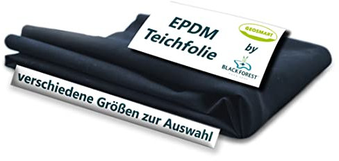 EPDM Teichfolie 3x5m Premium - Schwarz, 0.8mm Dicke - Viele Größen verfügbar (Teichfolie 3 x 5 m) - Extrem langlebig & ideal für Ihr Teich sowie Hochbeet - Wasserfest & vielseitig einsetzbar